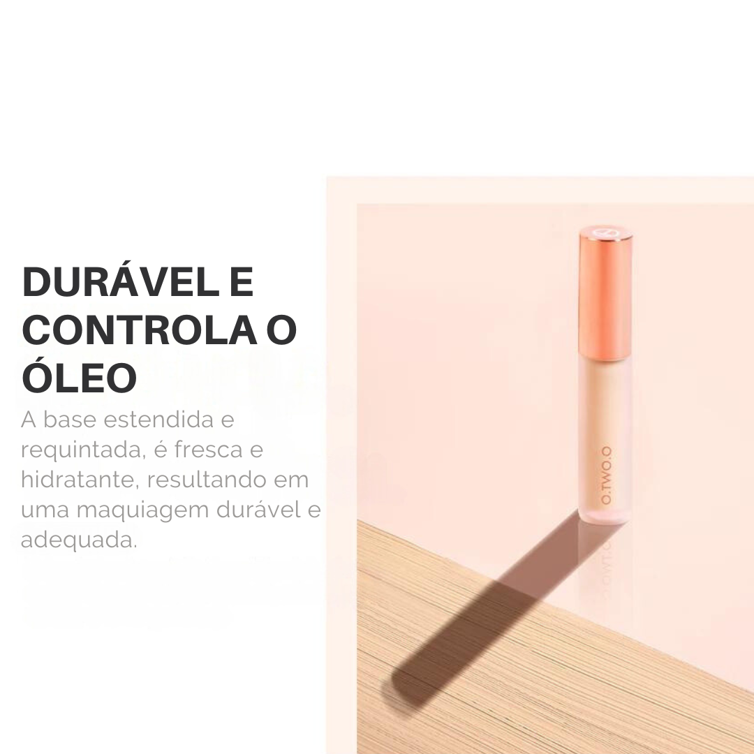 Corretivo de longa duração para esconder imperfeições e controlar a oleosidade, proporcionando um acabamento suave e natural